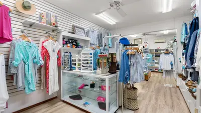 a clothing store with a lot of clothes at Moorings Yacht Club in Road Town